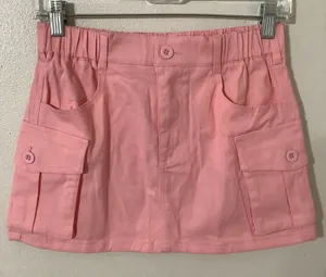 Pastel Pink Girly Feminine Preppy‎ Coquette Casual Cargo Micro Mini Skirt Small thumbnail 1