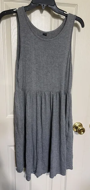 USTYLE Womens Gray Heathered Jersey Knit Sleeveless Babydoll Dress‎ S thumbnail 1