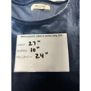 Madewell Women's Butterfly Velvet Top Blue XL thumbnail 7