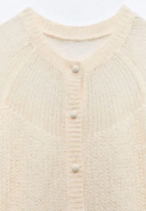 ZARA sweater cardigan jacket knitted button up boho thumbnail 6