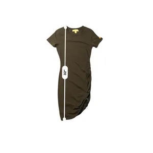 Michael‎ Kors Black Ruched Side Drawstring T-Shirt Dress MK Logo thumbnail 6