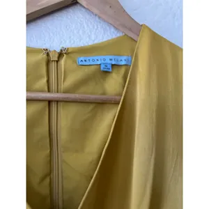 Antonio Melani Layla Satin Faux Wrap Asymmetrical Bright Olive Dress Size 0 thumbnail 7