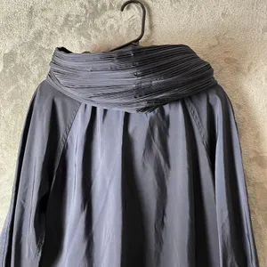 Overland Donatella Reversible Water Repellant Raincoat XS Navy Pleated Hood‎ thumbnail 5