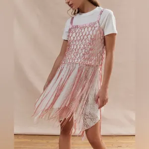 Urban Outfitters Ribbon Bow Fringe Top - O/S - Cream‎ - NWT thumbnail 4