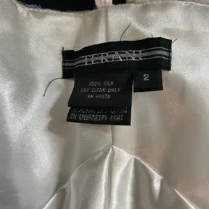 Terani Cocktail Dress 100% Silk Y2K Fairy Beaded Short Sheer Lined Flowy SZ 2 thumbnail 8