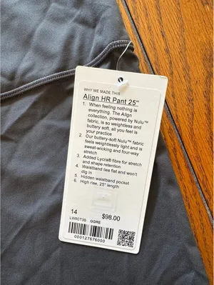 Lululemon Align High Rise 25” Graphite Grey Size 14 NWT thumbnail 5