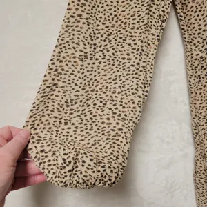 Abercrombie Fitch Leopard Print Tiered Mini Dress Size XS Tan Pockets Cheetah thumbnail 4