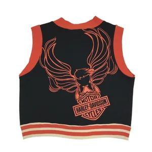 HARLEY DAVIDSON Full Zip Top Women L Black/Orange 2005 Festival Moto Biker VTG thumbnail 4