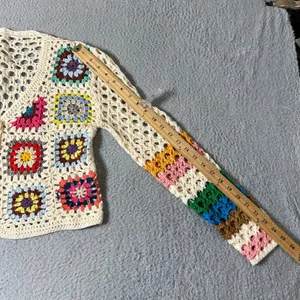 Shein Crochet Cardigan Womens Multicolor S SunnyBelle Button Long‎ Sleeve V Neck thumbnail 8