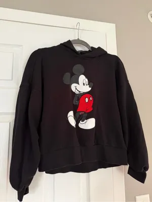 Disney Mickey Mouse Fleece Shirt Logo Hooded Hoodie thumbnail 2