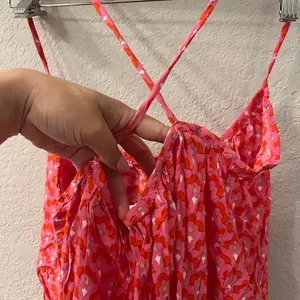 Mele Beach swimsuit cover‎ up. Free size. One size. Pink eyelet with pompoms. thumbnail 4