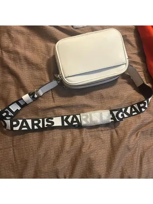 Karl Lagerfeld Paris Medallion Crossbody With Adjustable Strap White Bag thumbnail 12
