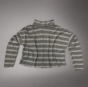 🌬️ Caution To The Wind Gray w/ White Stripes Turtleneck Top thumbnail 3