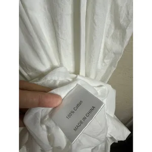 O.P.T Daphne Smocked Square Neck Puff Sleeve Cotton Dress size L Midi White thumbnail 9