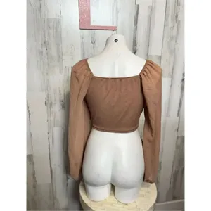 Brown crop top size Xlarge Tan thumbnail 6