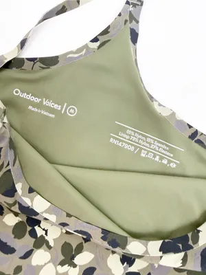 Outdoor Voices The Exercise Dress Tennis Athletic Tea Tree Floral Olive Green thumbnail 16