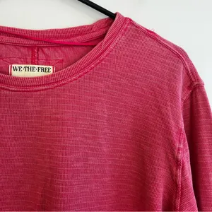 We the Free People Soul Sing Oversized Pink Long Sleeve Tee/Top Size XS thumbnail 5
