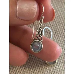 Lot a620 925 sterling silver earrings 1 1/4 inch long thumbnail 5
