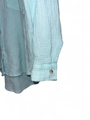 ACOA Oversized Gauze Boyfriend Shirt Blue thumbnail 4