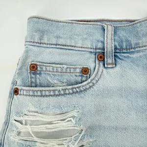 American Eagle Strigid Shorts Womens 4 High Waisted Distressed‎ Festival Denim thumbnail 2