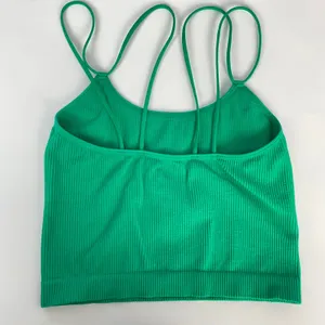 Colsie Brami Ribbed Bralette Women Size Small Green Stretchy Comfortable Strappy thumbnail 2