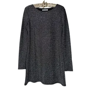 Reformation Dress M Riley‎ Fit & Flare Long Sleeve Metallic Dress Sparkly LBD thumbnail 5
