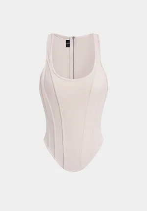 MICAS Black Zipper tie up corset waist tank top (NWT) thumbnail 2