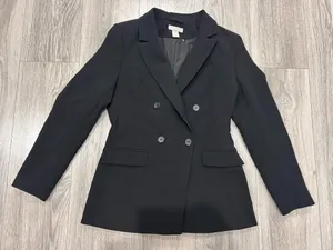 Black Double-Breasted Blazer Cardigan - H&M Size Small thumbnail 1