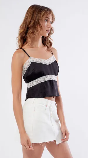 PacSun Kendall & Kylie Black Lace Crop Top thumbnail 1