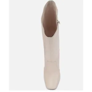INC Women' VIDELP Faux Leather Zipper Square Toe Knee-High Boots | Off-White thumbnail 2