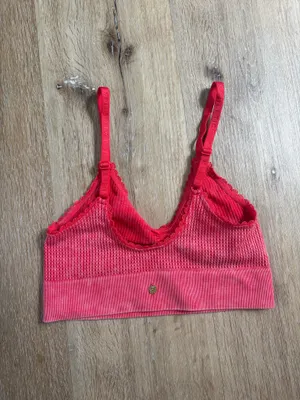 Fabletics Red Ribbed Matching Yoga Set thumbnail 3