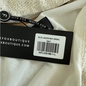 White Fox Maxi Dress Blue Lagoon Size L Oat Beige thumbnail 4