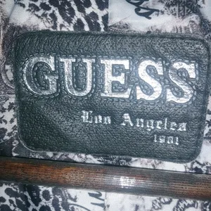 Guess L Full Length Logo Lined Pea Coat Double Breasted Belted Wool in Black thumbnail 15