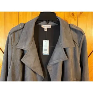 Philosophy Size 2X Faux Suede Open Front Jacket Ash Smoke nwt Read (6458) thumbnail 3