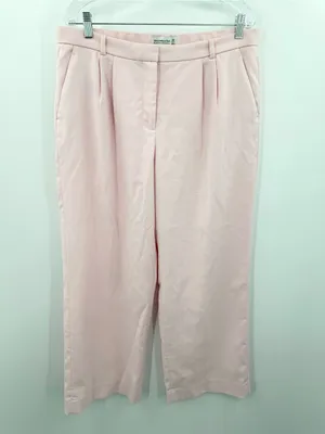 Abercrombie‎ & Fitch Women's Pink The Sloane Tailored Wide Leg Pant Size 32 thumbnail 2
