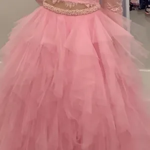 Mori Lee 2 pink piece prom princess lace top full skirt size 2 thumbnail 3