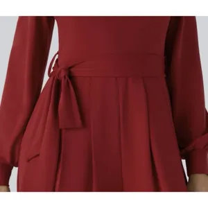 Halara SculptKnit V-neck Long Sleeve Belted Jumpsuit with Pockets-Easy Peezy S thumbnail 9