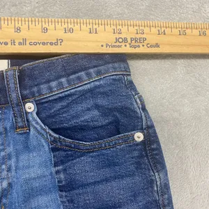 Madewell Jeans Womens 23 Cruiser Straight Blue Cotton Denim Medium Wash Crop thumbnail 2