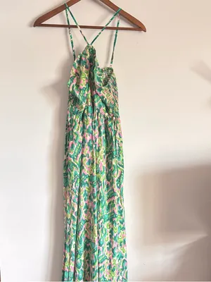 Cupshe Green Pink Abstract Beach Strappy Keyhole Summer Maxi Dress thumbnail 9