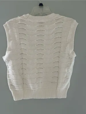 UNIONBAY Cream Knit Sweater vest large thumbnail 2