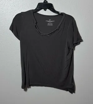 American Eagle Women Casual Gray/Black Top Size XS‎ thumbnail 1