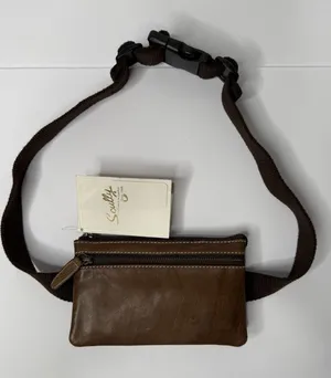 Scully Waist Belt Pouch Wallet Brown Leather Camo‎ Unisex Travel Easy Carry New thumbnail 1