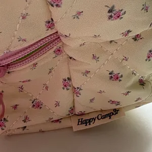 Charming Floral Quilted Cosmetic Bag - Cream thumbnail 4