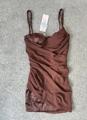 NWT Oh Polly Brown Dress thumbnail 2