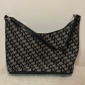 New York & Company- Vintage Black and Gray Patterned Logo Shoulder Bag Y2K thumbnail 4