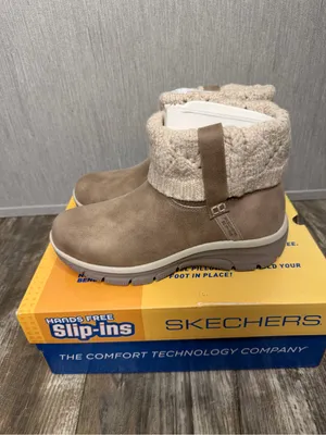 Skechers Women's Pale Taupe Knit-Cuff Ankle Boot Size 7.5 thumbnail 10