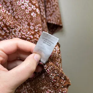 Lulus Promises Kept Brown Floral Print Sheer Smocked Top women's large cottage thumbnail 7