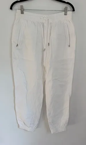 Athleta 4P linen white joggers thumbnail 1