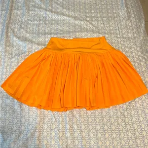 aerie Vibrant Orange Pleated Mini Skirt thumbnail 2