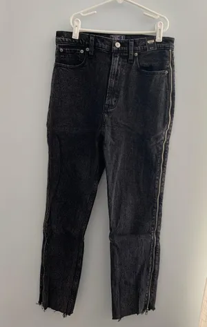 Abercrombie Black Side Zip Mom Jeans thumbnail 2